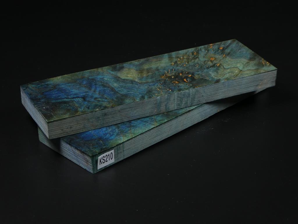 Blue & Green Stabilized Knife Maple Knife Scales
