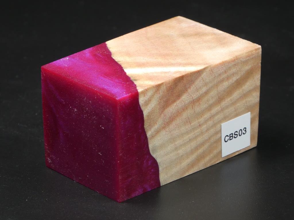 Natural / Pink Hybrid Bottle Stopper Blank