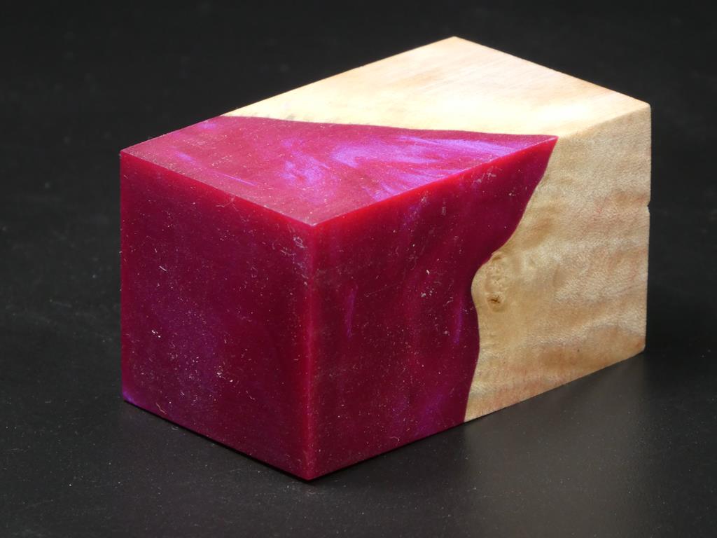 Natural / Pink Hybrid Bottle Stopper Blank