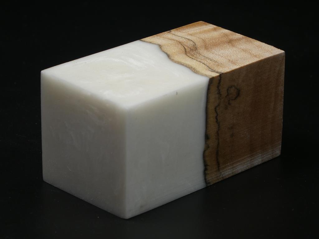 Natural / White Hybrid Bottle Stopper Blank