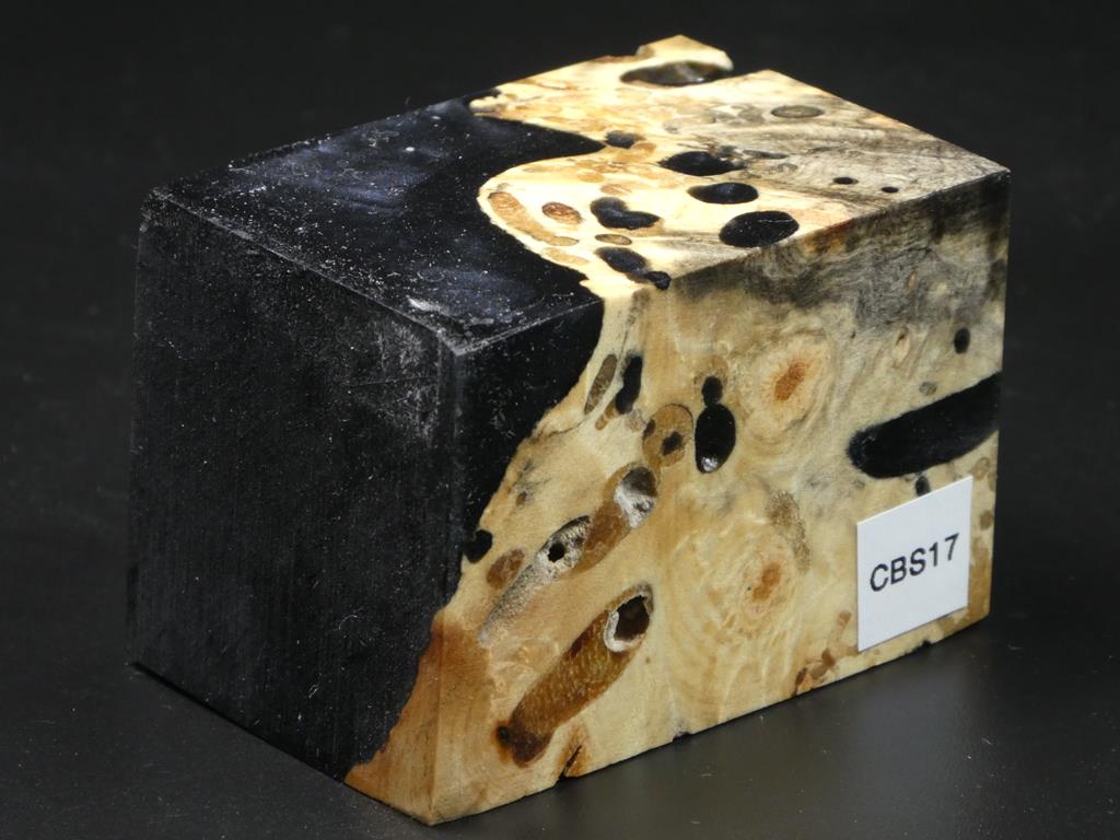 Natural / Black Hybrid Bottle Stopper Blank