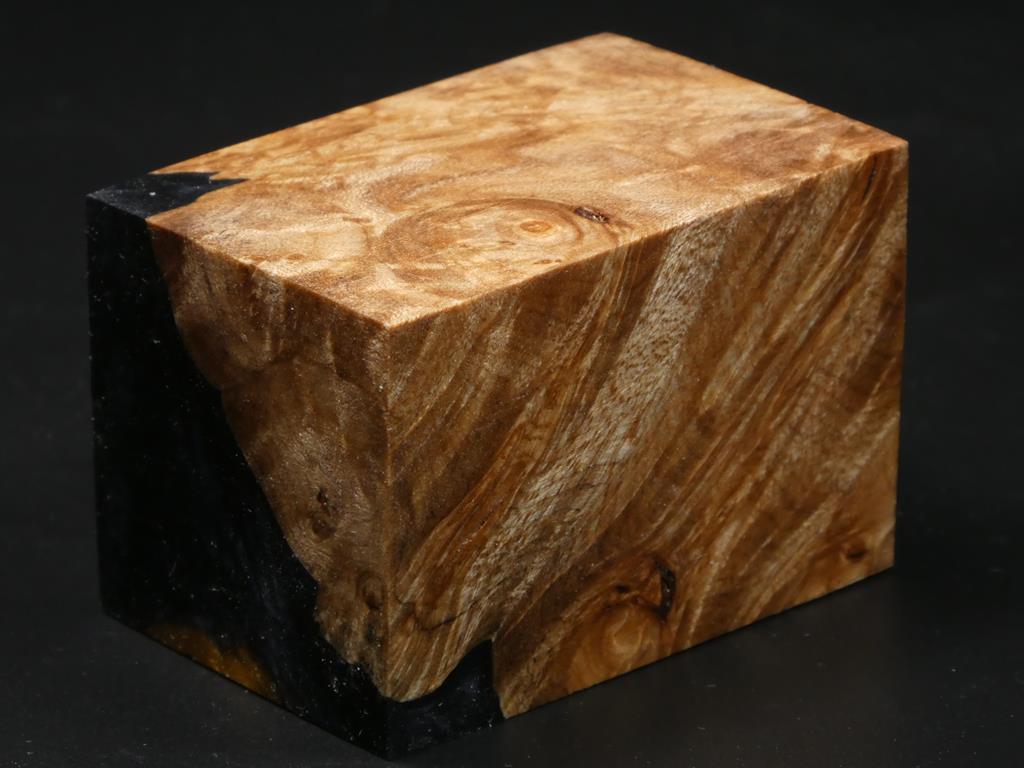 Natural / Black Hybrid Bottle Stopper Blank