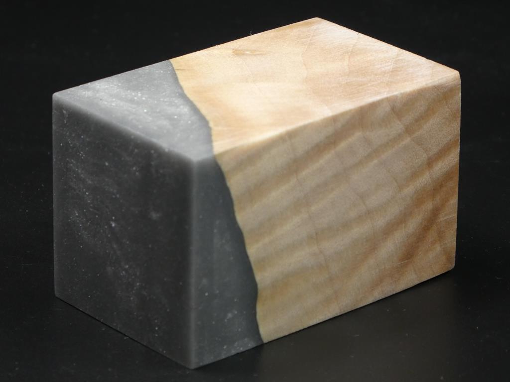 Natural / Silver-Gray Hybrid Bottle Stopper Blank