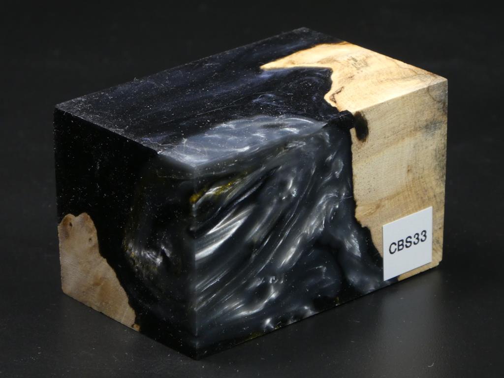 Natural / Black & Gray Hybrid Bottle Stopper Blank