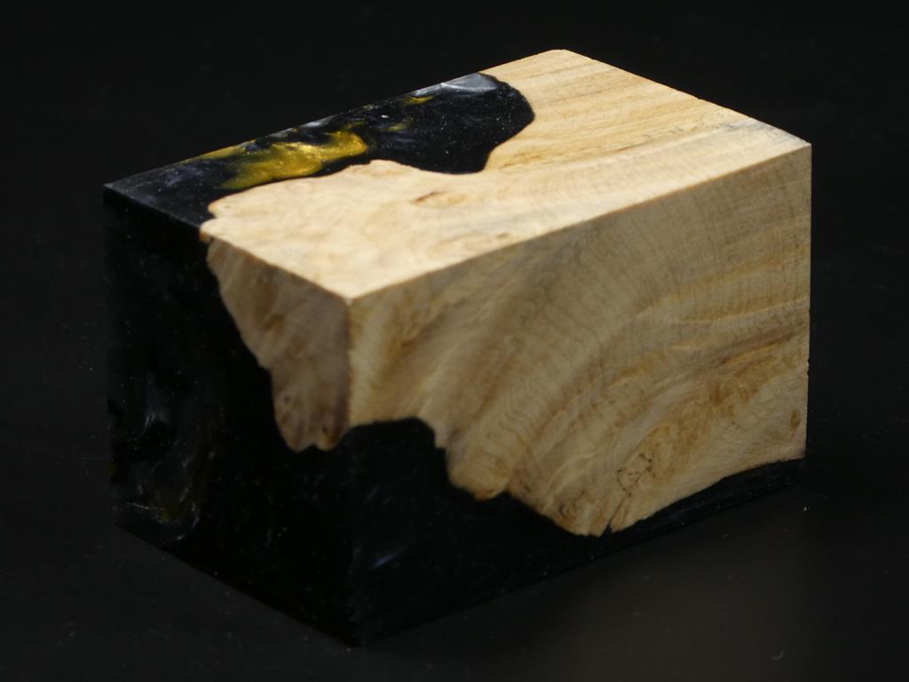 Natural / Black & Gray Hybrid Bottle Stopper Blank