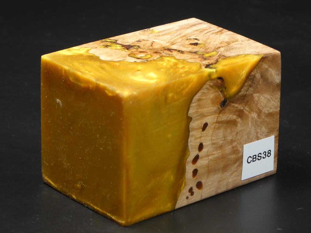 Natural / Gold Hybrid Bottle Stopper Blank