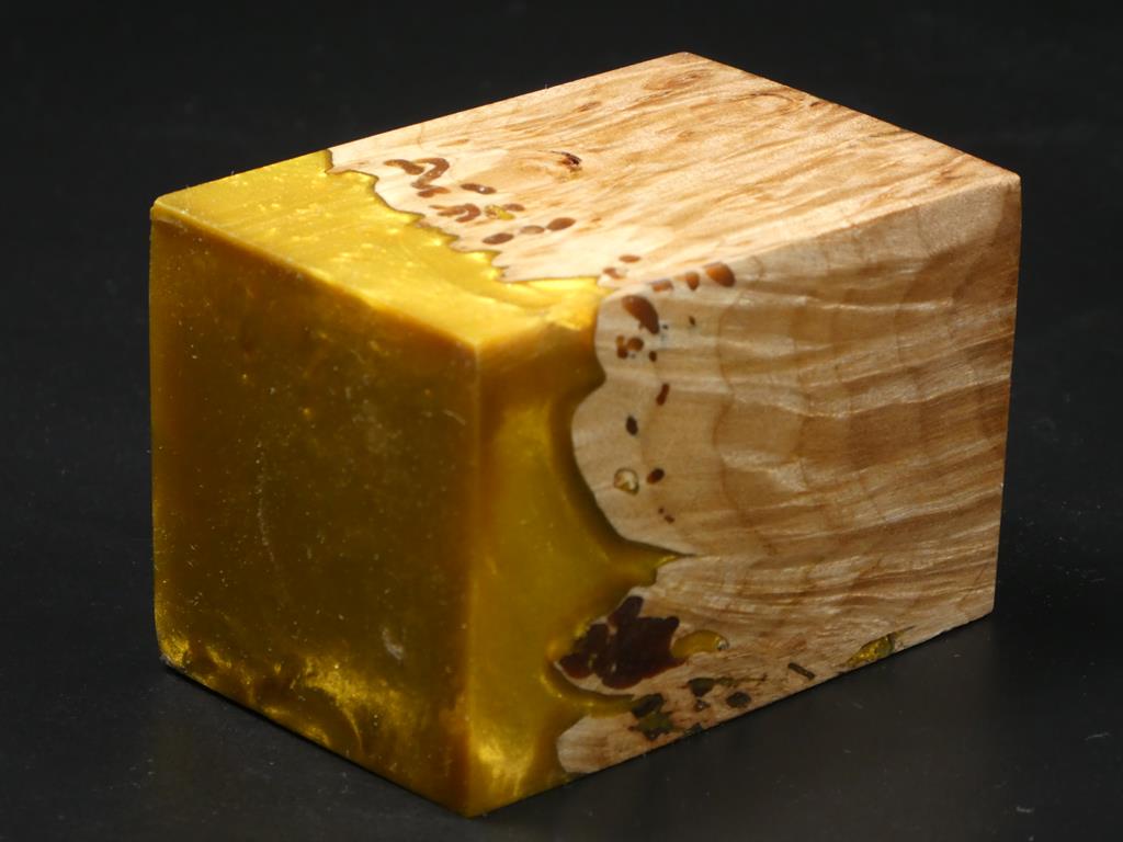 Natural / Gold Hybrid Bottle Stopper Blank