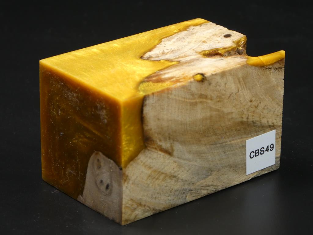 Natural / Gold Hybrid Bottle Stopper Blank