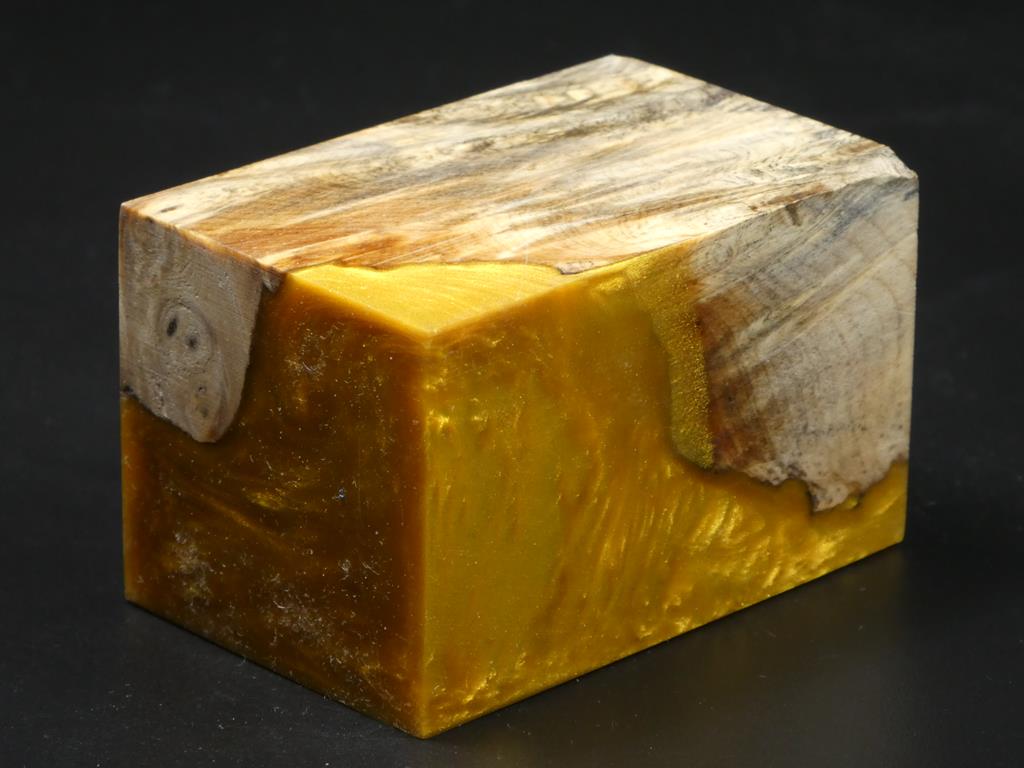 Natural / Gold Hybrid Bottle Stopper Blank