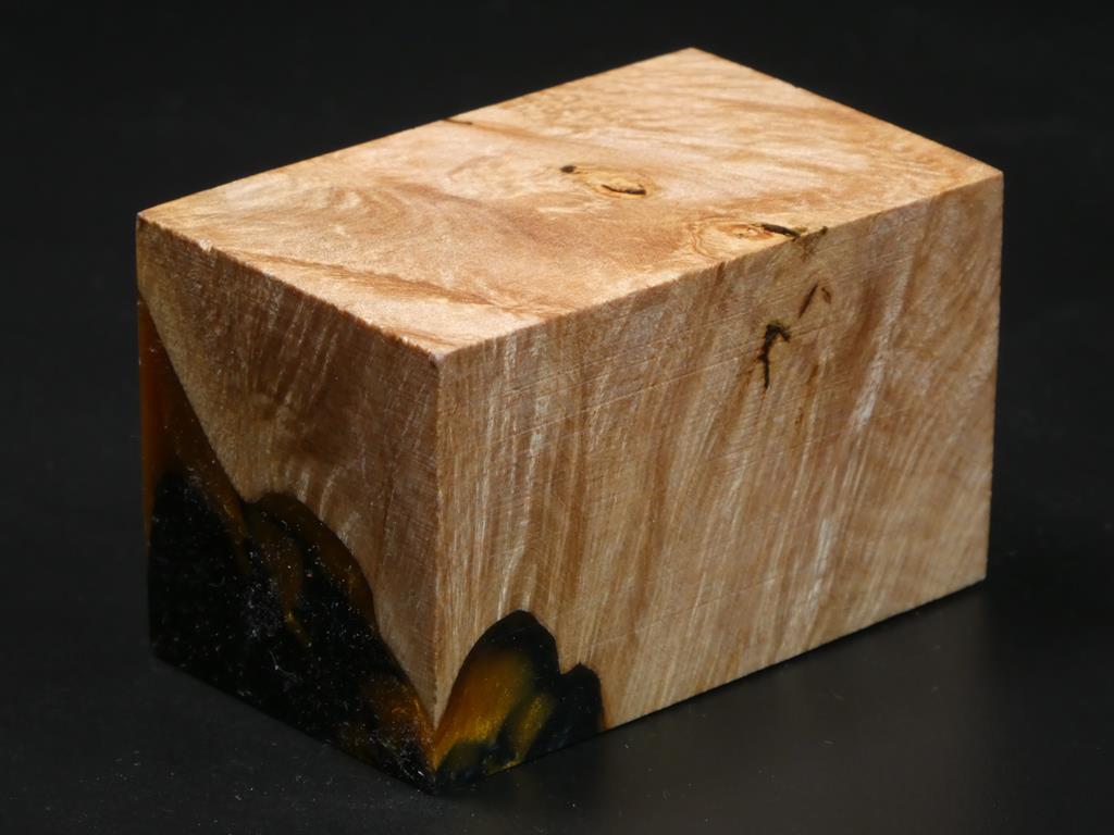 Natural / Gold, Blue, Black Hybrid Bottle Stopper Blank