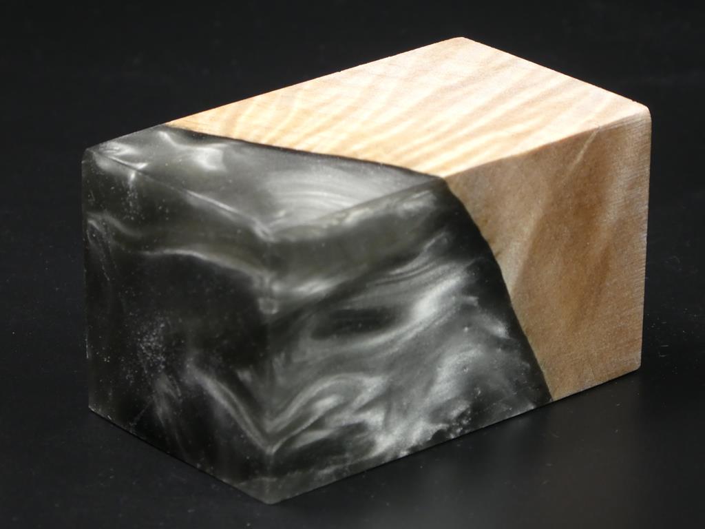 Natural / Silver-Gray Hybrid Bottle Stopper Blank