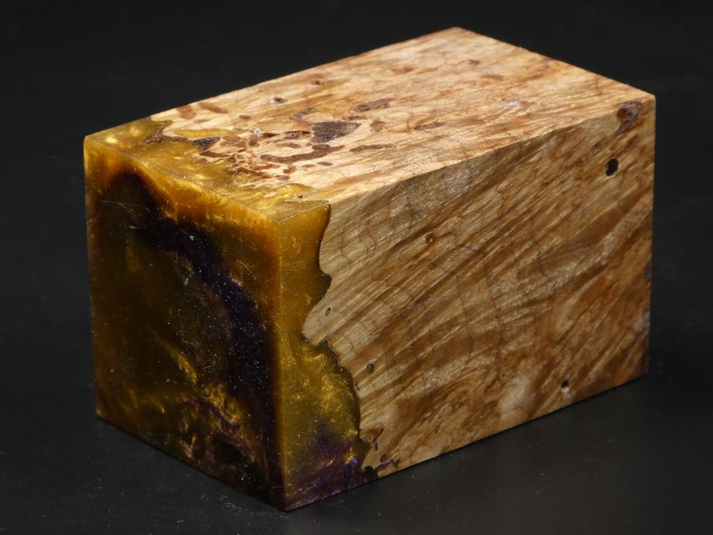 Natural / Gold & Purple Hybrid Bottle Stopper Blank