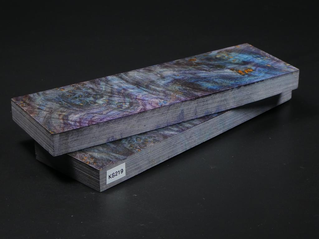 Blue & Violet Stabilized Knife Maple Knife Scales