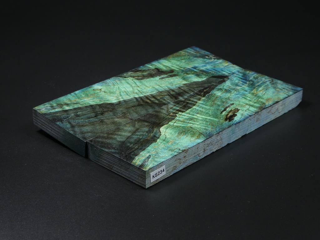 Green, Blue & Black Stabilized Knife Maple Knife Scales