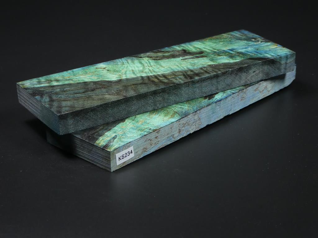 Green, Blue & Black Stabilized Knife Maple Knife Scales