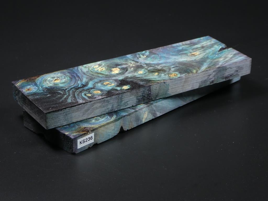 Blue, Violet & Black Stabilized Knife Maple Knife Scales