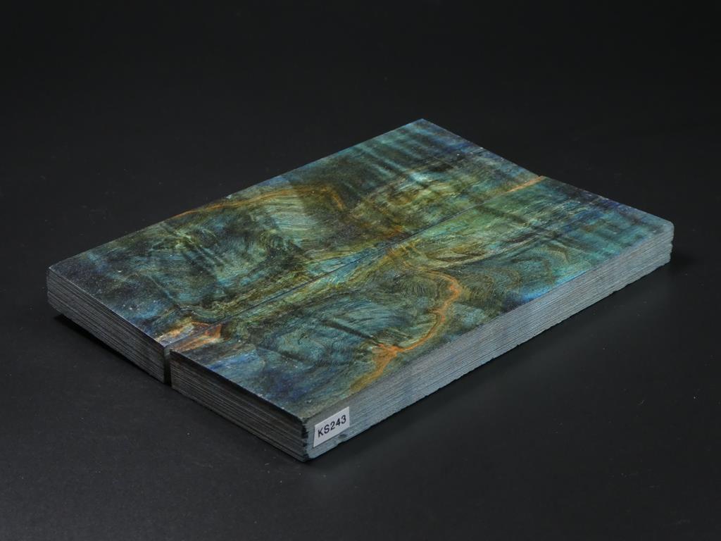 Green & Blue Stabilized Knife Maple Knife Scales