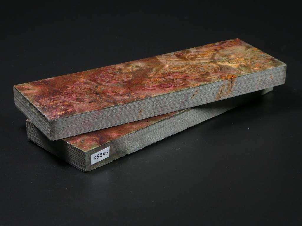 Natural, Green & Violet Stabilized Knife Maple Knife Scales