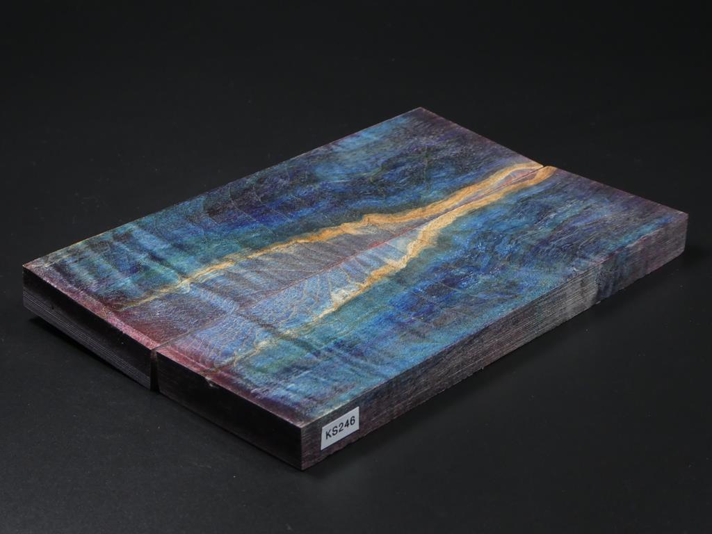 Blue, Purple & Natural Stabilized Knife Maple Knife Scales