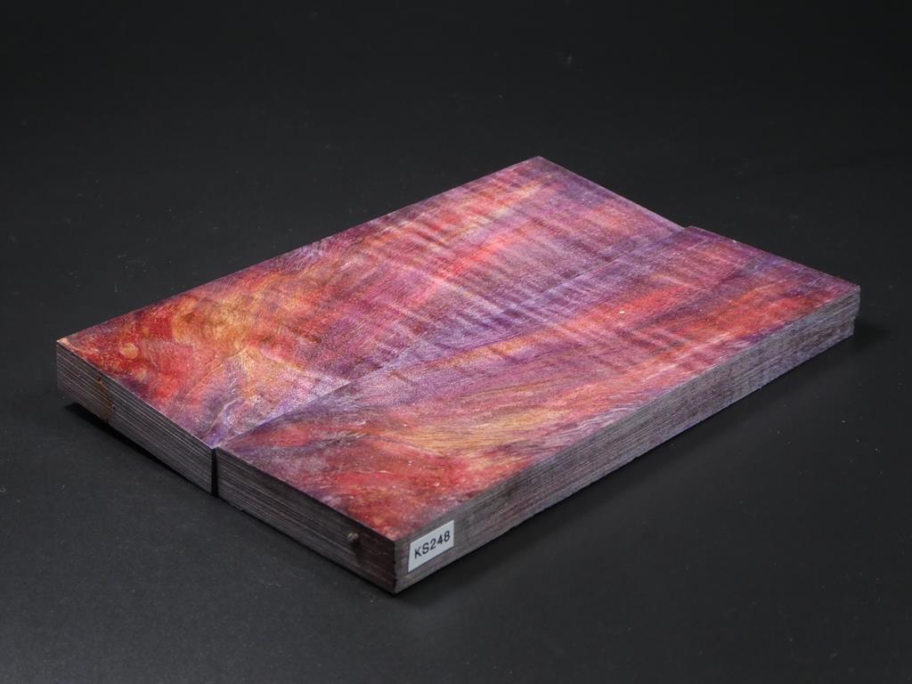 Red & Purple Stabilized Knife Maple Knife Scales