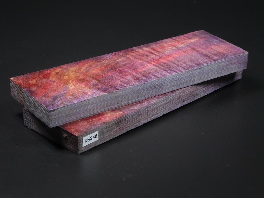 Red & Purple Stabilized Knife Maple Knife Scales