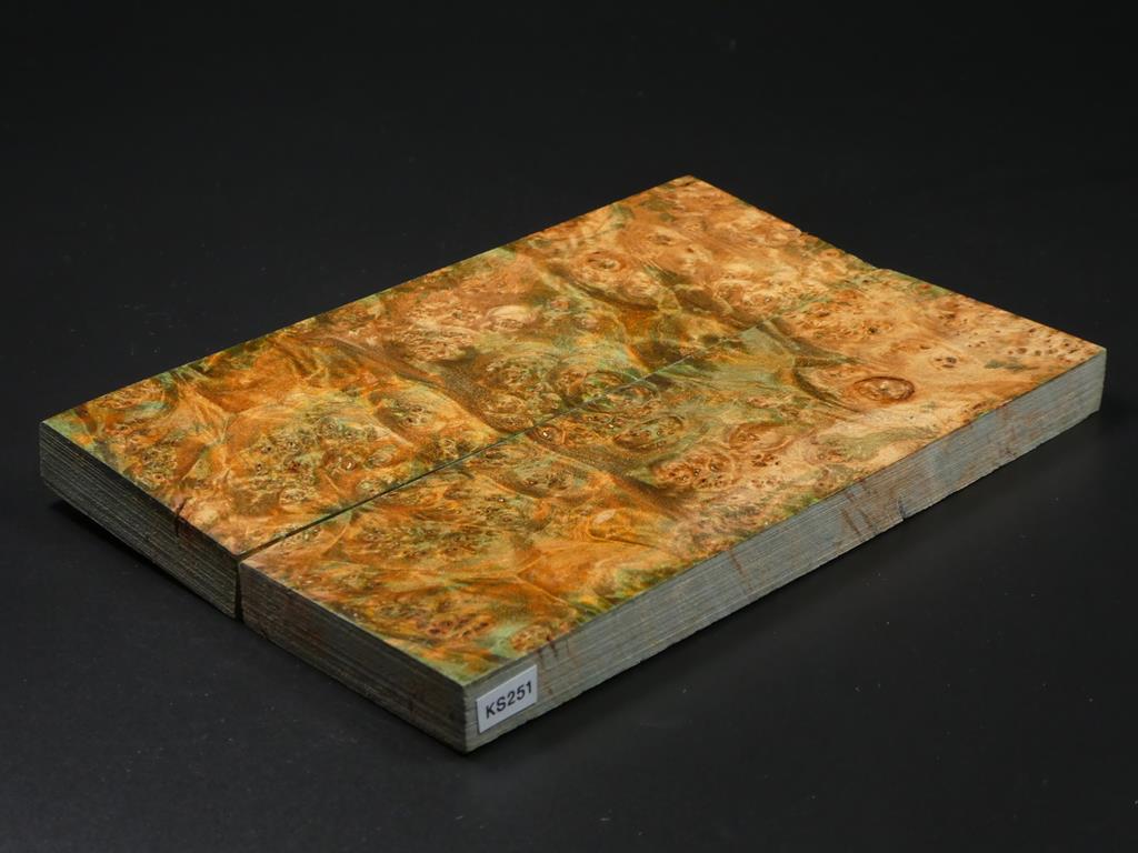 Green & Natural Stabilized Knife Maple Knife Scales