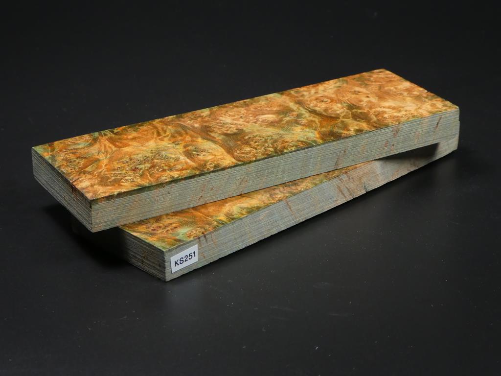 Green & Natural Stabilized Knife Maple Knife Scales