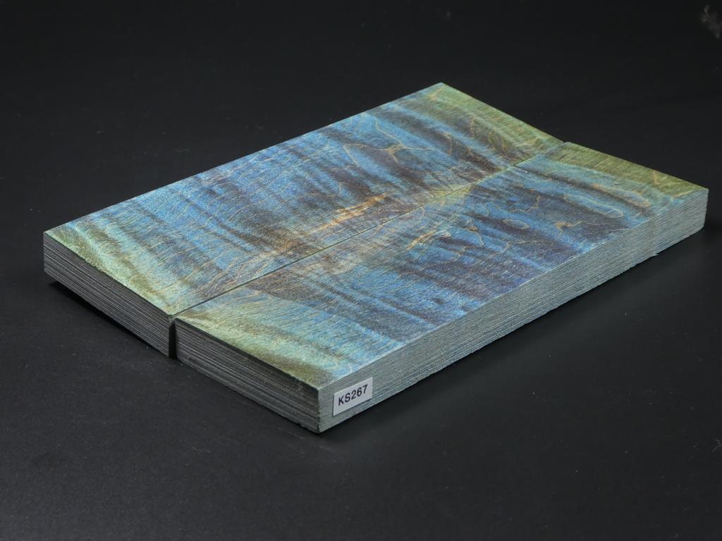 Blue & Green Stabilized Knife Maple Knife Scales