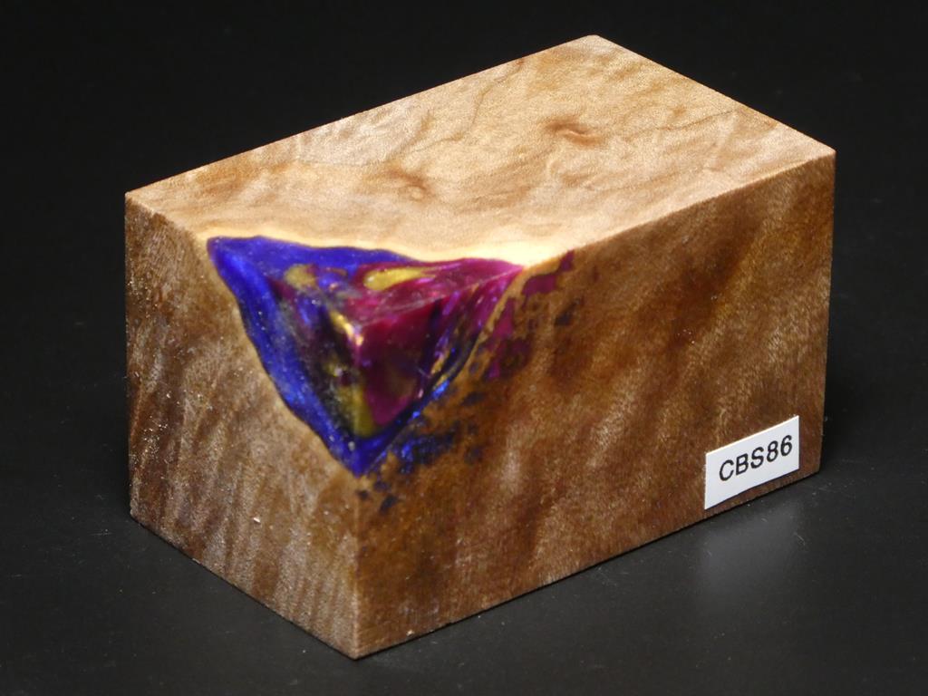 Natural / Blue, Pink Hybrid Bottle Stopper Blank