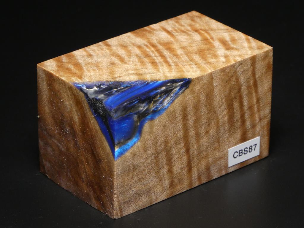 Natural / Blue Hybrid Bottle Stopper Blank