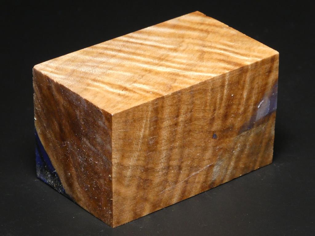 Natural / Blue Hybrid Bottle Stopper Blank