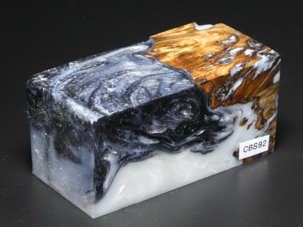 Natural / Gray & White Hybrid Bottle Stopper Blank