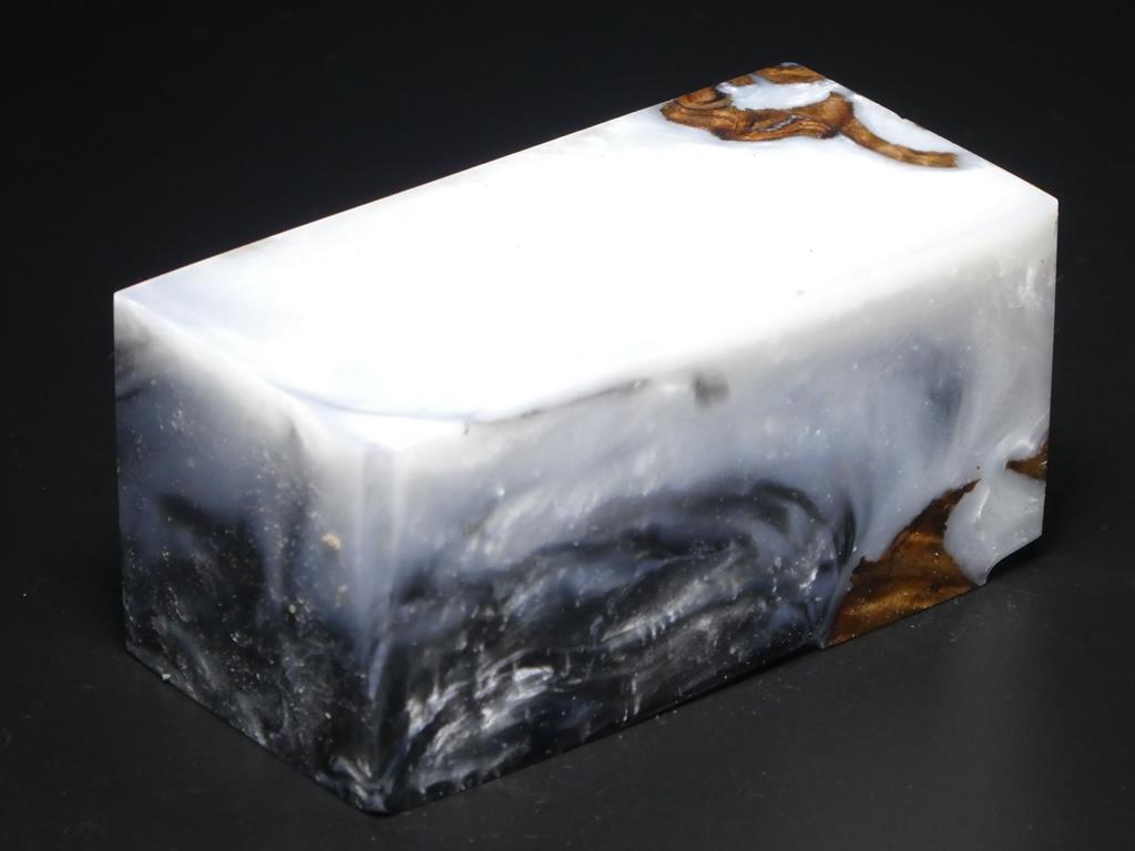 Natural / Gray & White Hybrid Bottle Stopper Blank