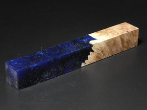 Natural / Blue Hybrid Pen Blank