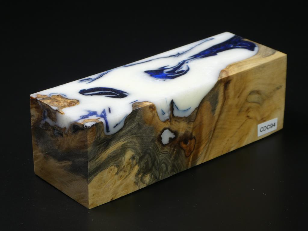Natural / Blue, White Hybrid Duck Call Blank