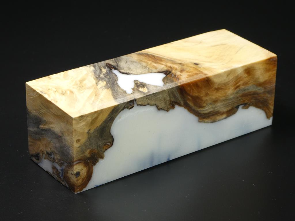 Natural / Blue, White Hybrid Duck Call Blank