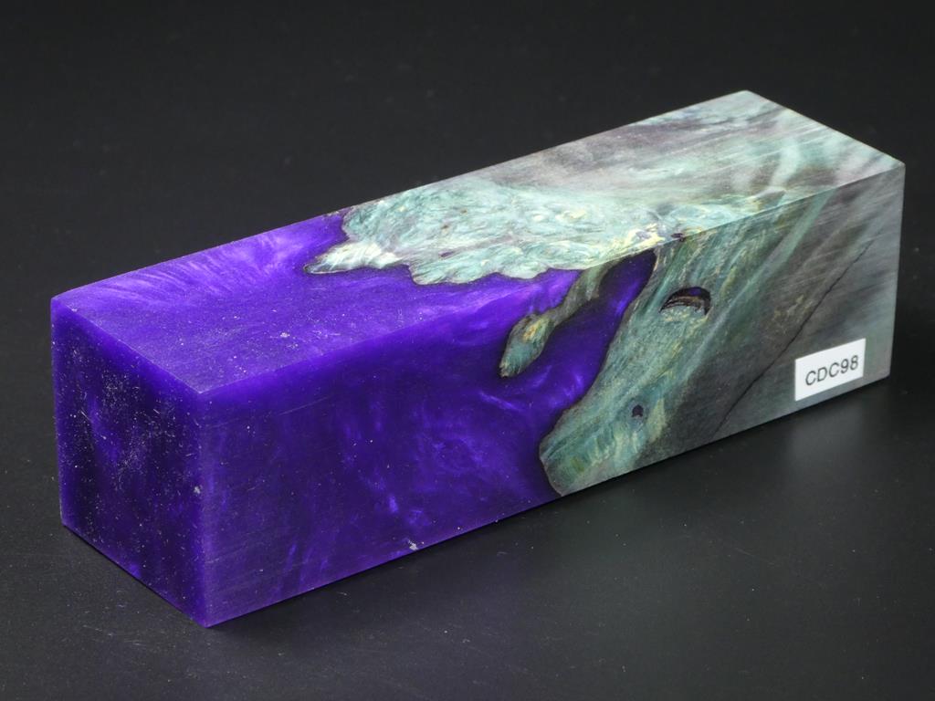 Green, Purple /  Purple Hybrid Duck Call Blank