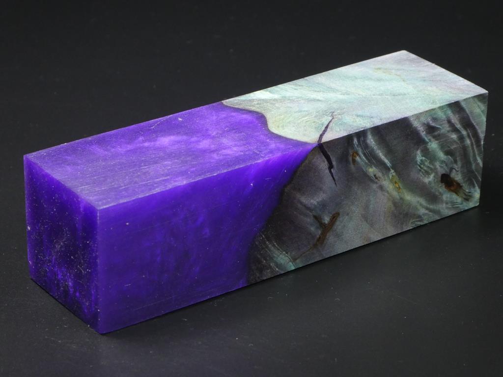 Green, Purple /  Purple Hybrid Duck Call Blank