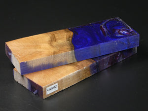 Natural / Blue & Purple Hybrid Knife Scales