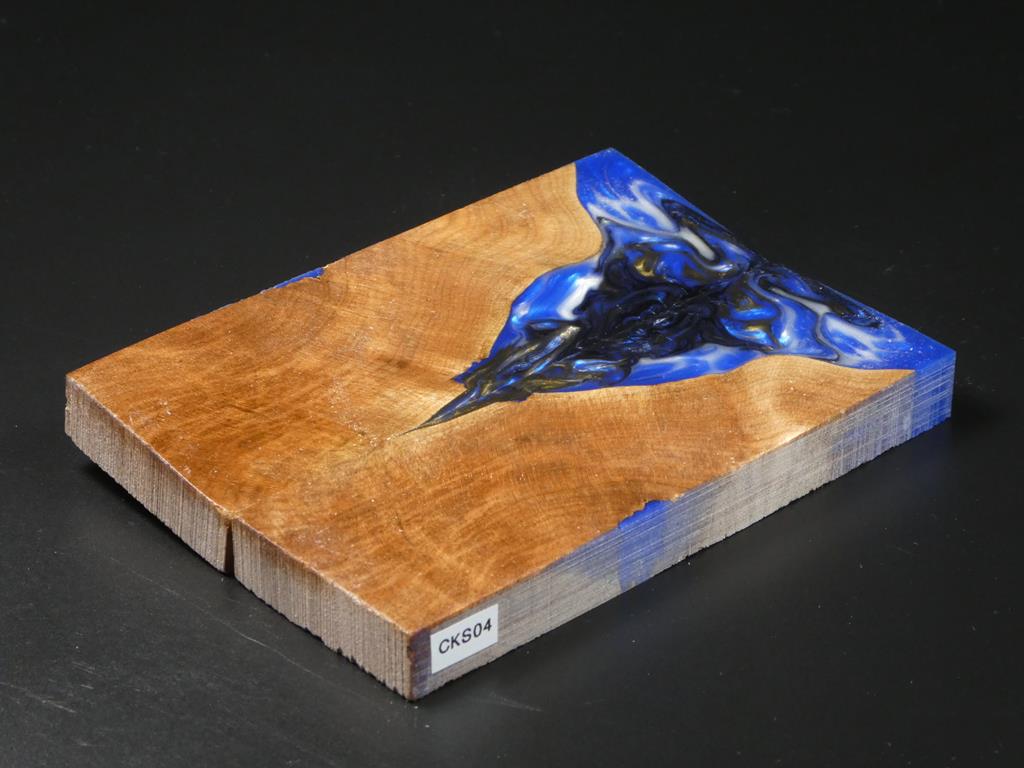 Natural / Blue, White, Black Hybrid Knife Scales