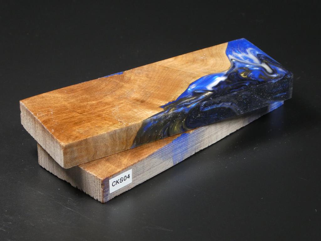 Natural / Blue, White, Black Hybrid Knife Scales