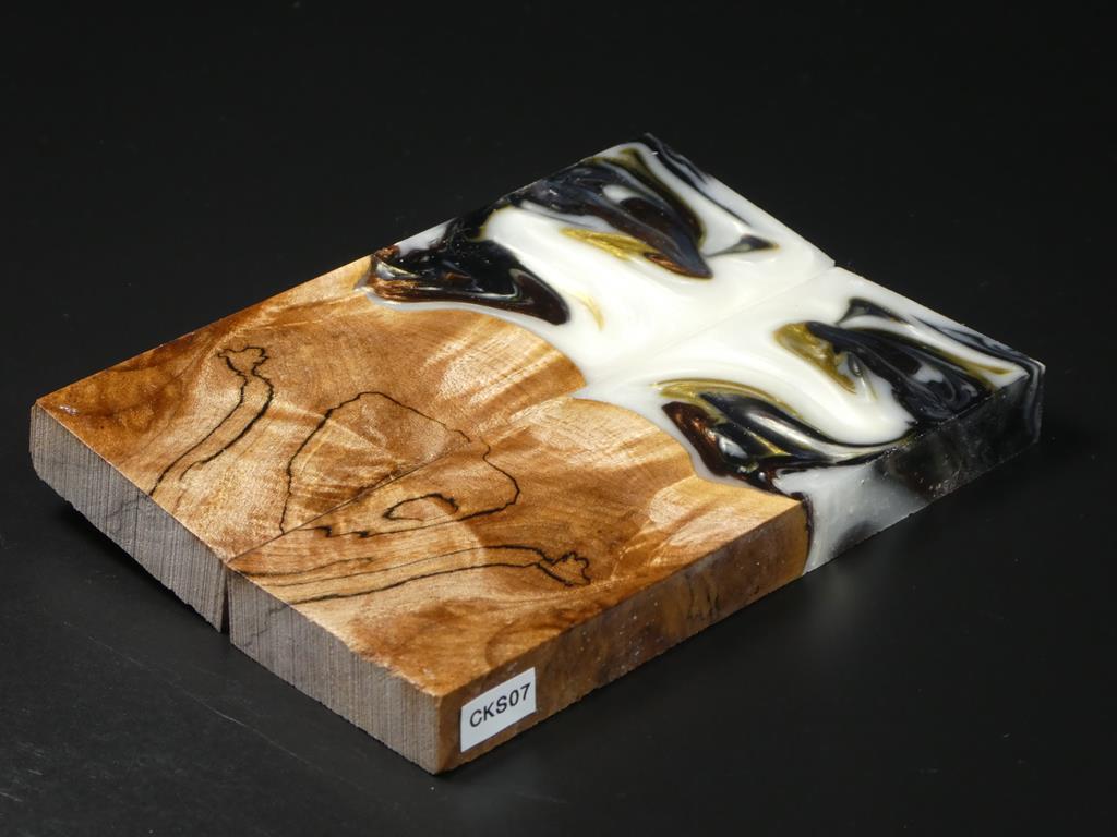 Natural / White, Gold, Copper, Gray Hybrid Knife Scales