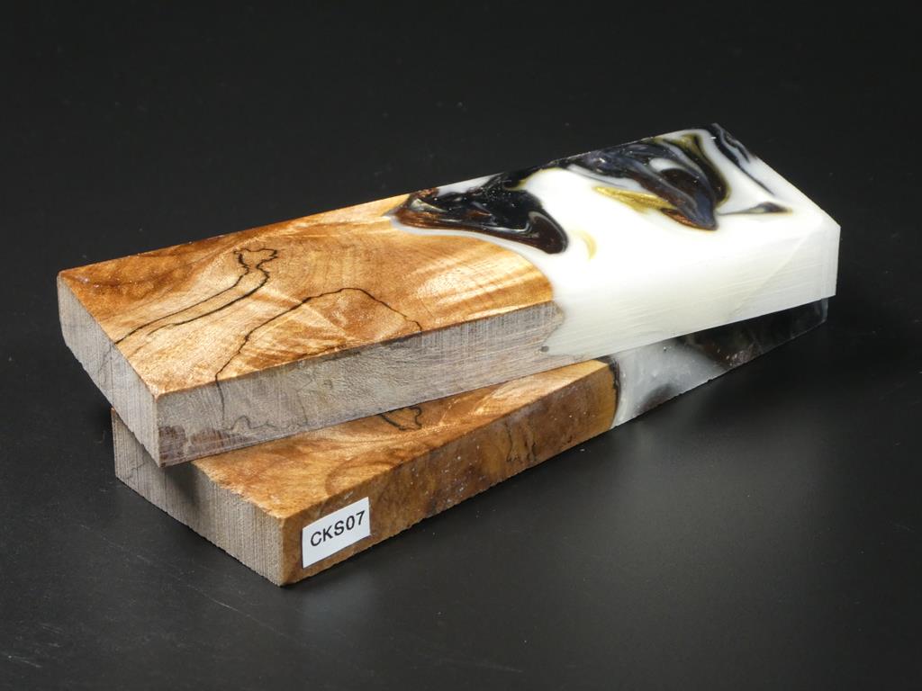 Natural / White, Gold, Copper, Gray Hybrid Knife Scales