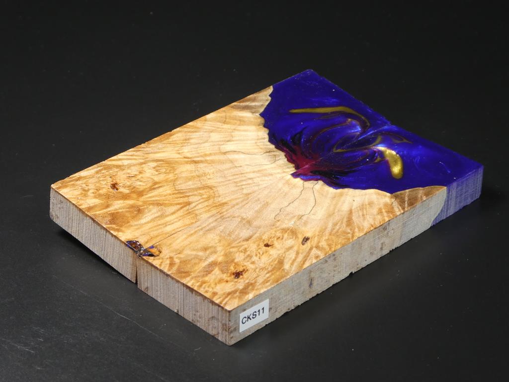 Natural / Purple, Yellow, Pink, Black Hybrid Knife Scales