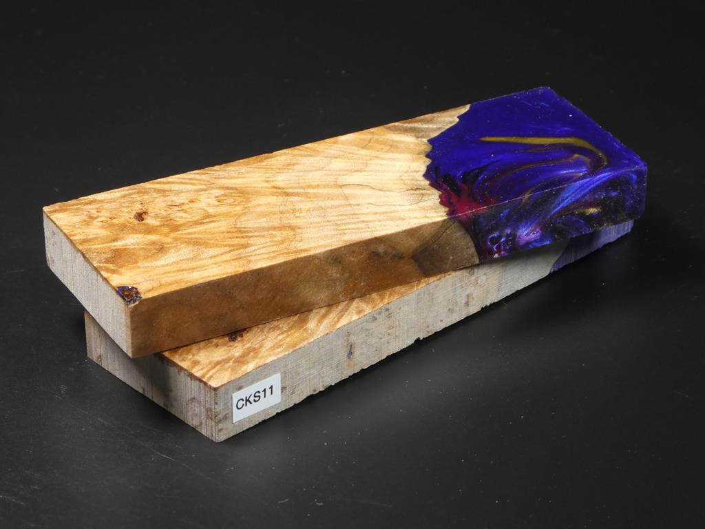 Natural / Purple, Yellow, Pink, Black Hybrid Knife Scales