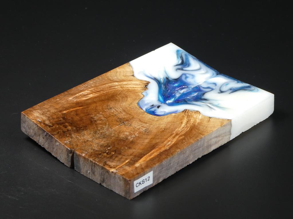 Natural / White, Teal, Purple Hybrid Knife Scales