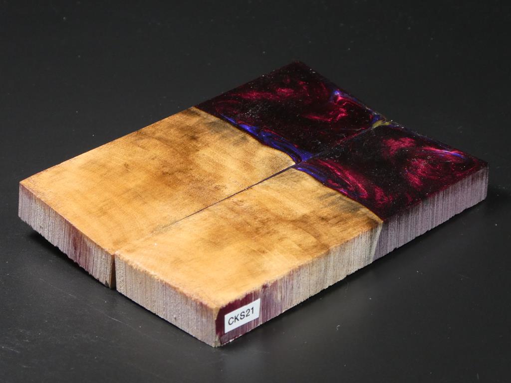 Natural / Red Hybrid Knife Scales