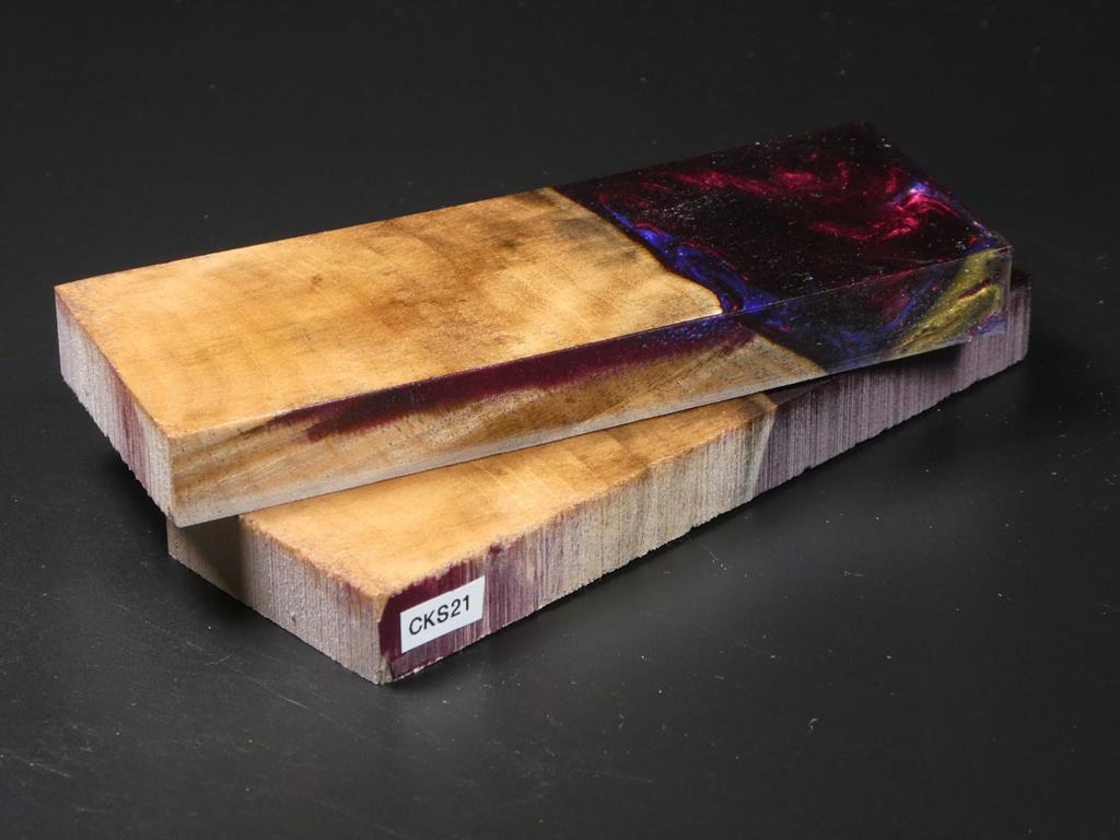 Natural / Red Hybrid Knife Scales