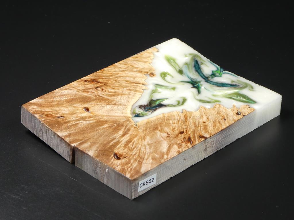 Natural / Green & White Hybrid Knife Scales