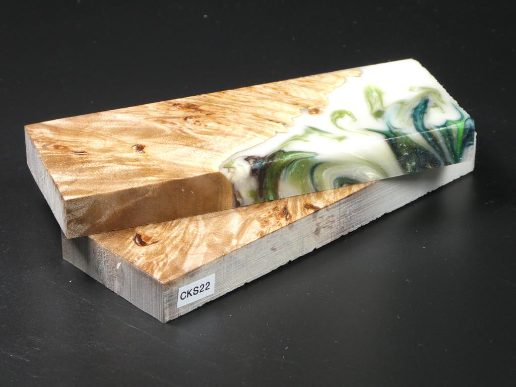 Natural / Green & White Hybrid Knife Scales